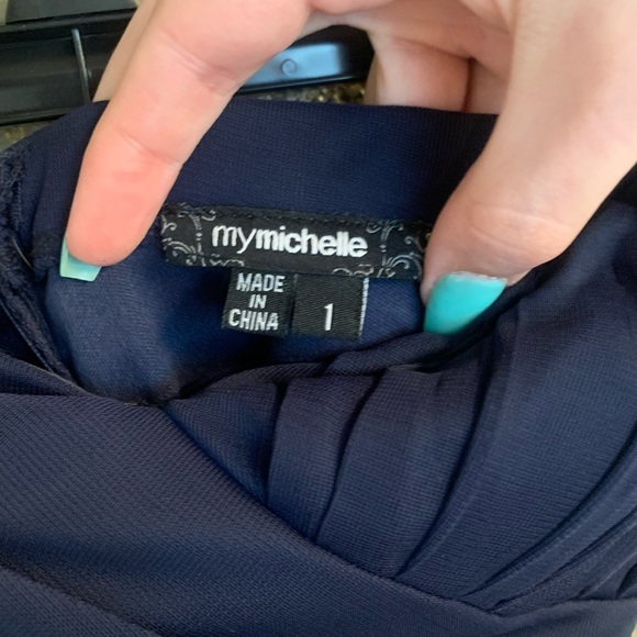 Strapless Navy Blue My Michelle Dress - Picture 5 of 5